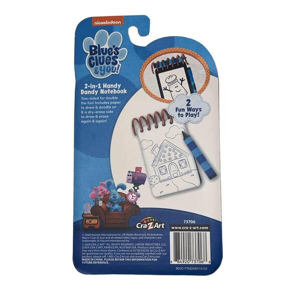 CraZart Blue’s Clues & You 2-in-1 Handy Dandy Notebook Nickelodeon New - Picture 2 of 3